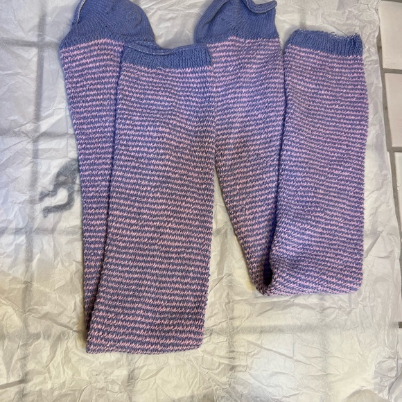 Cozy Teeki  Striped high-leg Knit Leg Warmers - Picture 1 of 5